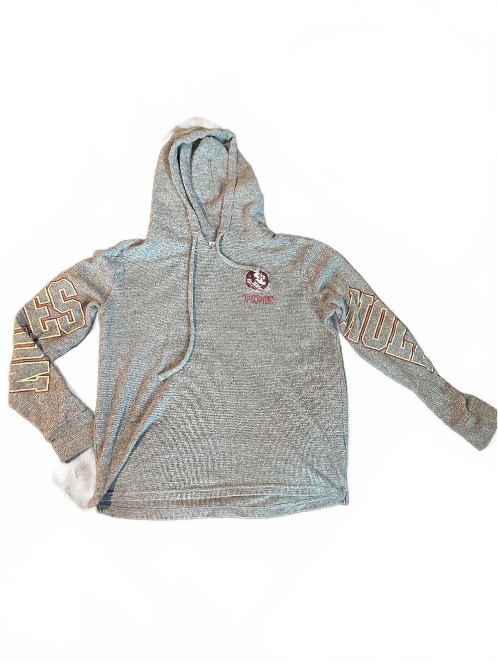 Pink by Victoria's Secret Florida State Seminoles Gray Hoodie Sweatshirt Size XL